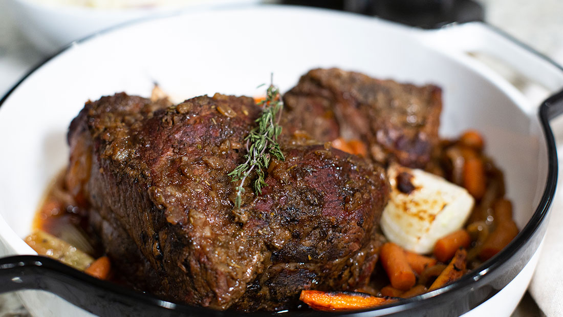 bowl of crock pot pot roast